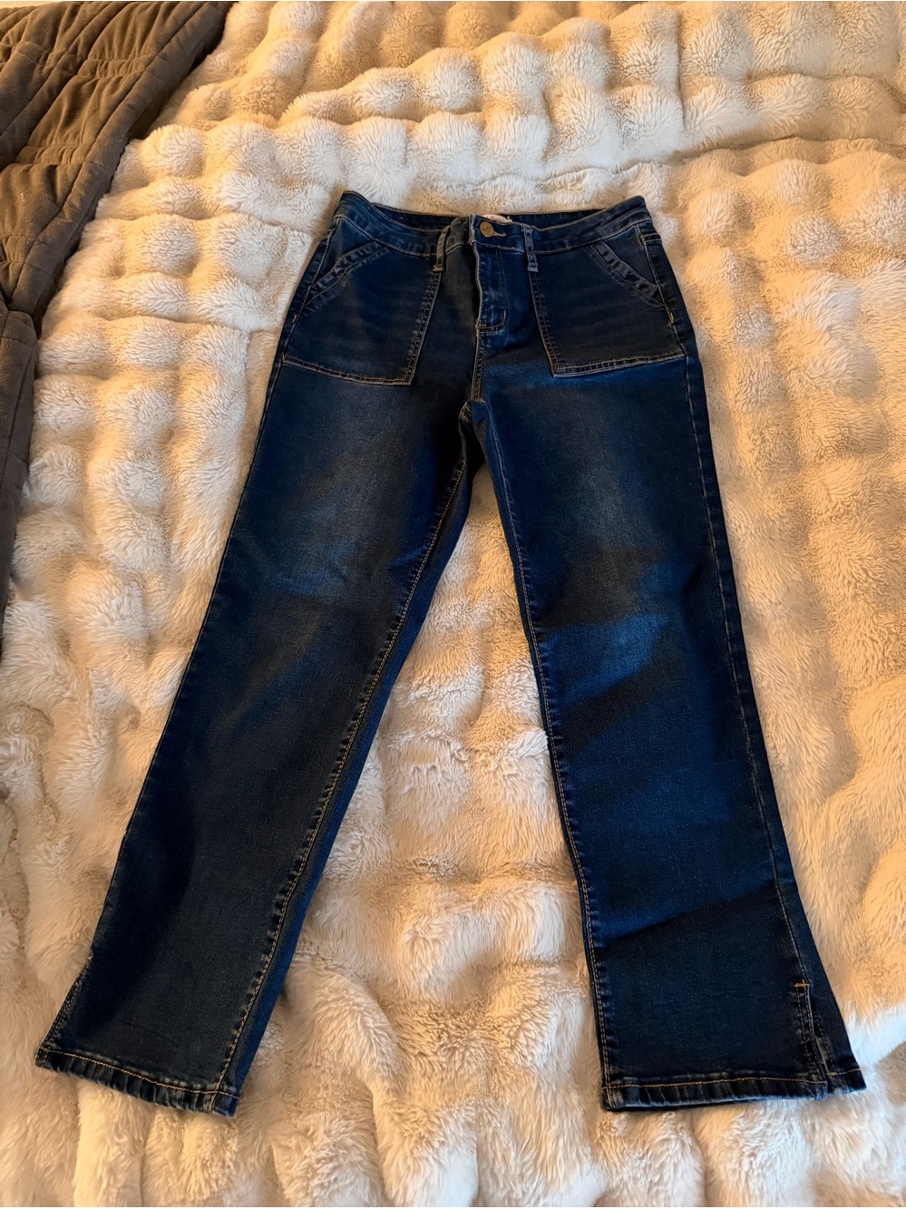 Classic Dark Blue Women's Ankle Jeans